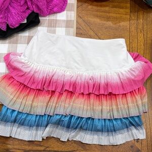 Lucky in Love Pink and Blue Ombre Mini Skirt